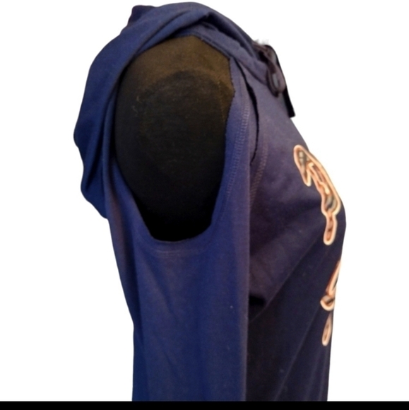 Patriots Girl Cold Shoulder Hooded Jersey - Picture 2 of 5